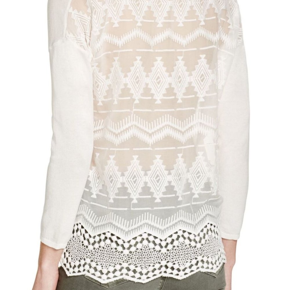 Joie New Lace Embroidered Silk Cotton Sweater Top 🎉HP🎉 - Picture 4 of 8